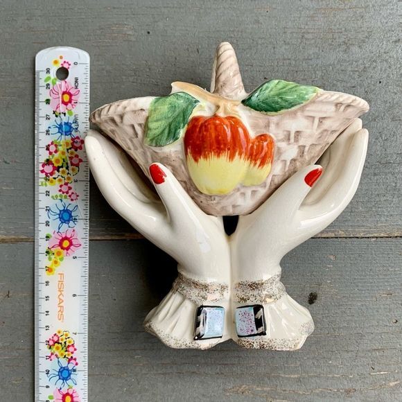 Vintage Ucagco Porcelain Basket/Vase GORGEOUS! - Picture 3 of 17